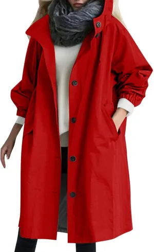 Women's Winter Casual Single Breasted Long Wool Coat Formal Office Wool Overcoat
