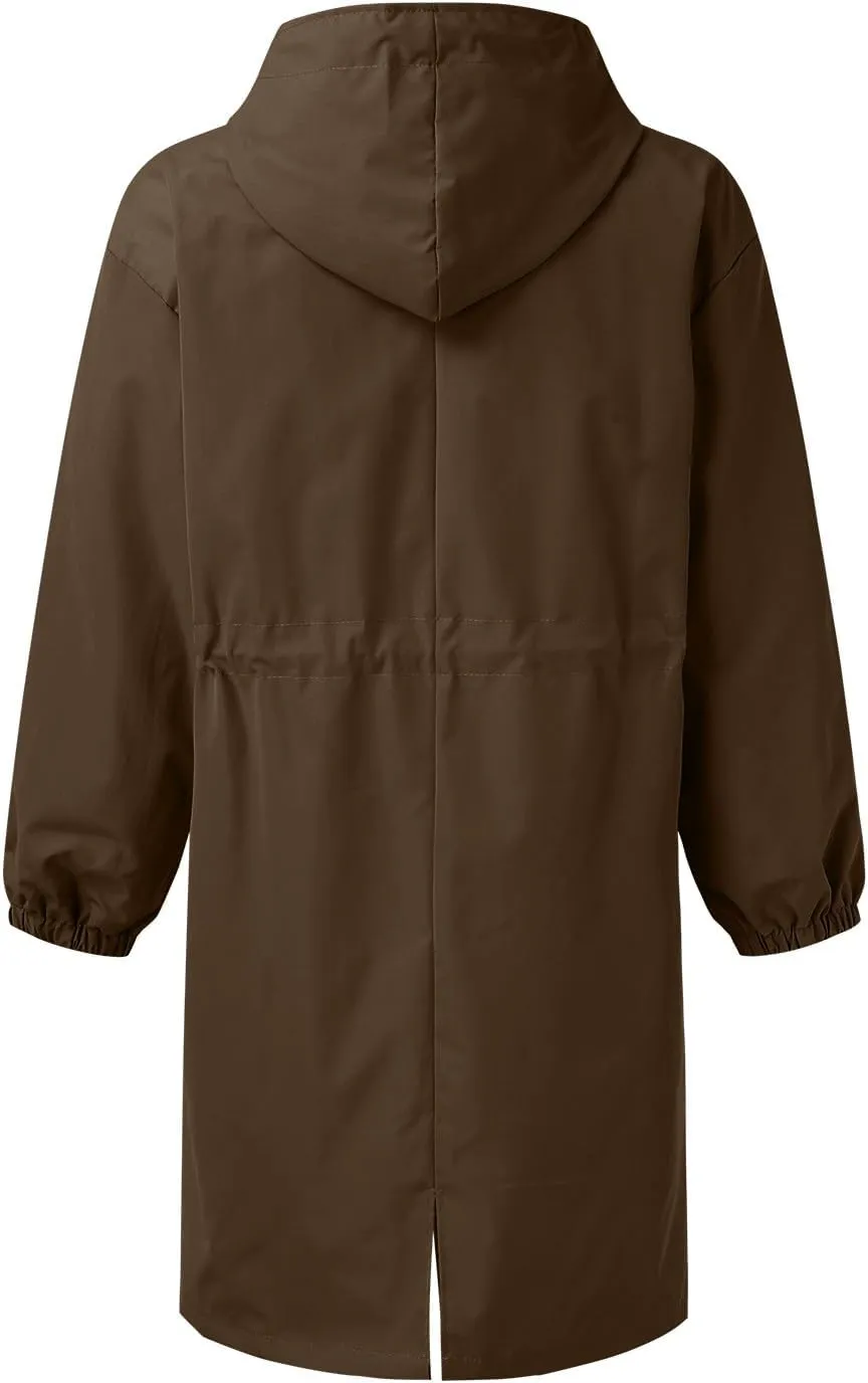 Women's Winter Double Breasted Midi Long Wool Pea Coat Notch Lapel Winter Trench Coat