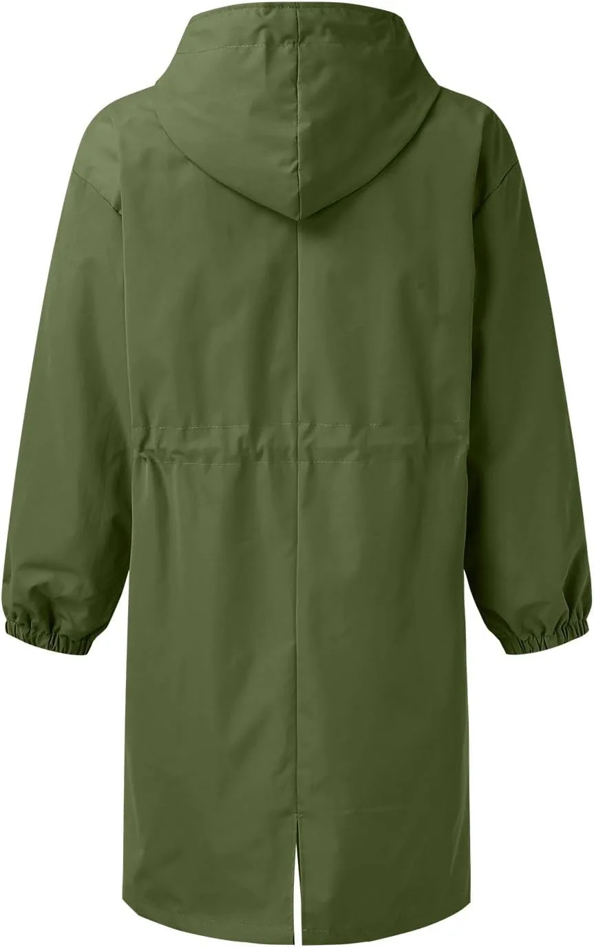 Women's Winter Double Breasted Midi Long Wool Pea Coat Notch Lapel Winter Trench Coat