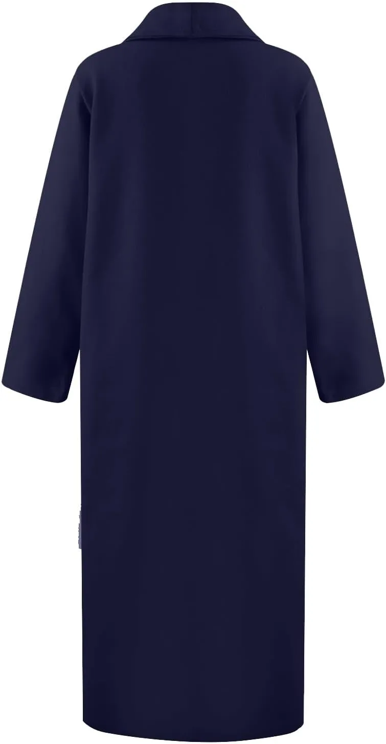 Women's Winter Wool Coat Oversized Trench Coat Belted Midi With Pockets Plus Size Extended Woolen Coat