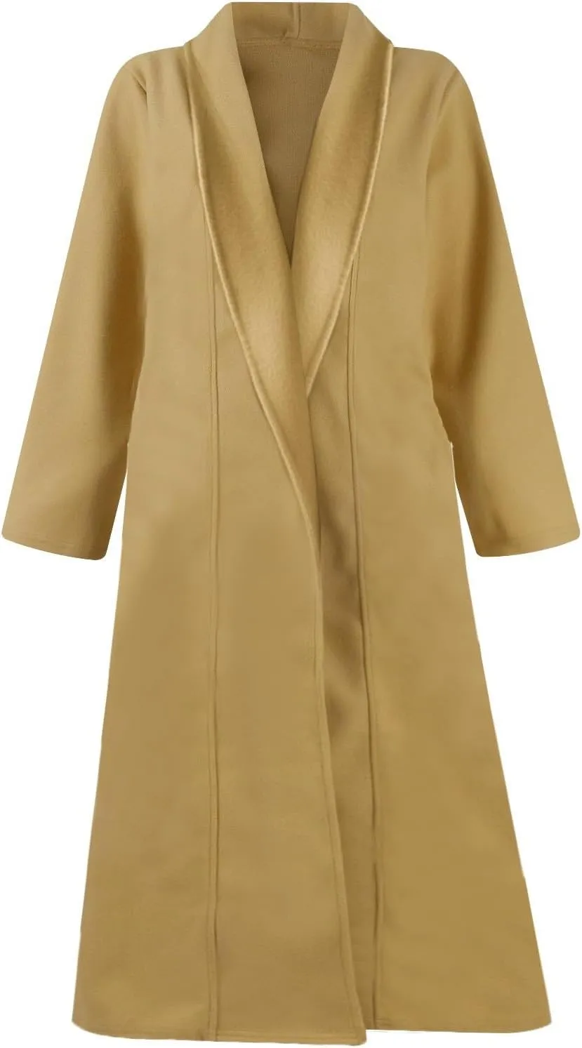 Women's Winter Wool Coat Oversized Trench Coat Belted Midi With Pockets Plus Size Extended Woolen Coat