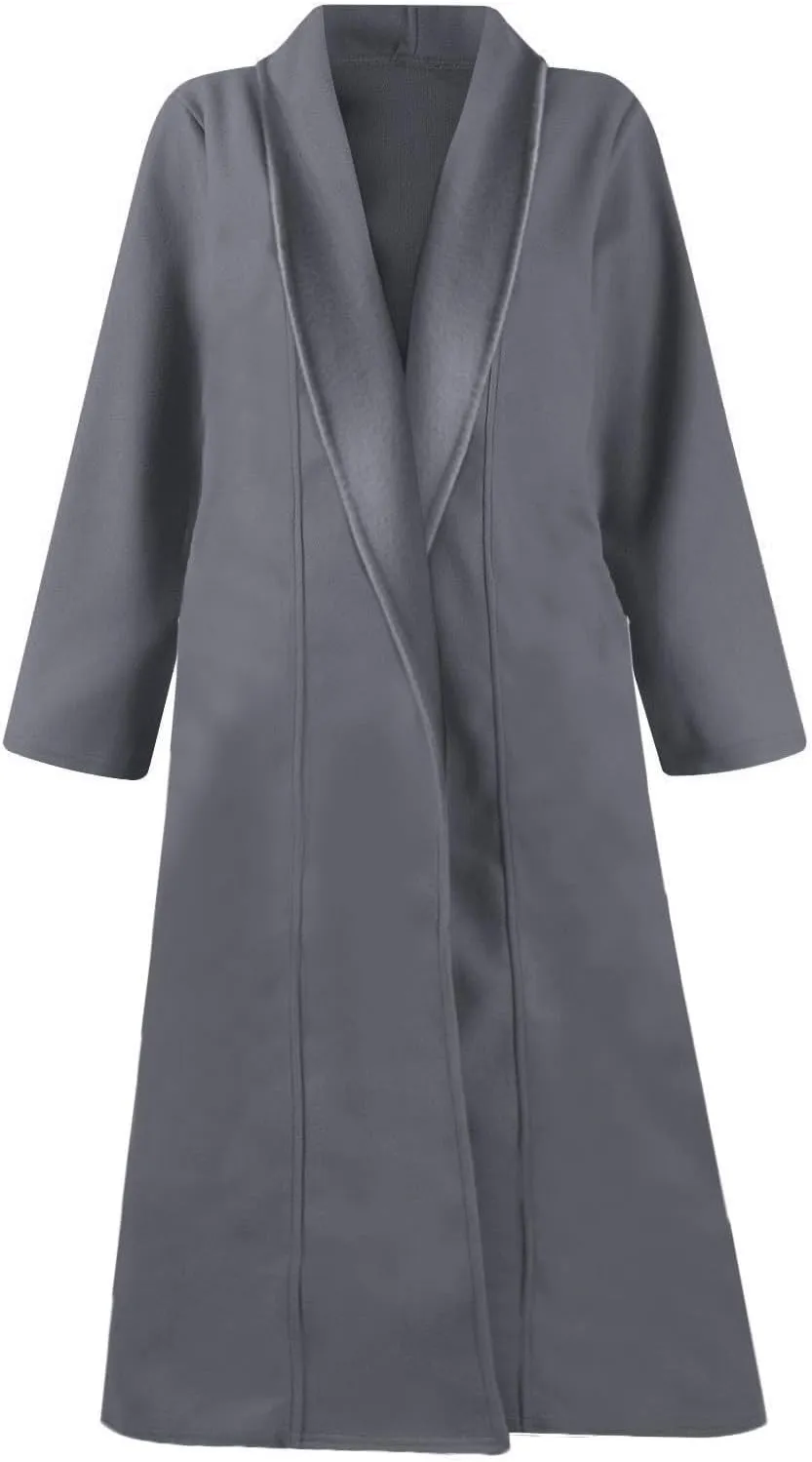 Women's Winter Wool Coat Oversized Trench Coat Belted Midi With Pockets Plus Size Extended Woolen Coat