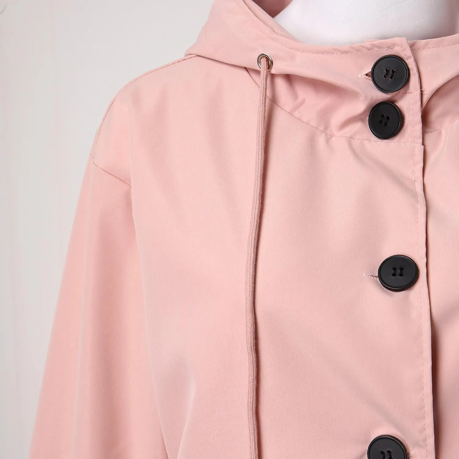 Women's Winter Wool Mid-Long Coat Notch Lapel Single-Breasted Trench Coat Outwear