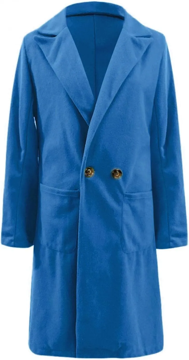 Women's Wool Coats Fashion Autumn And Winter Long-Sleeved Lapel Tweed Coat Windbreaker Jacket, M-3XL