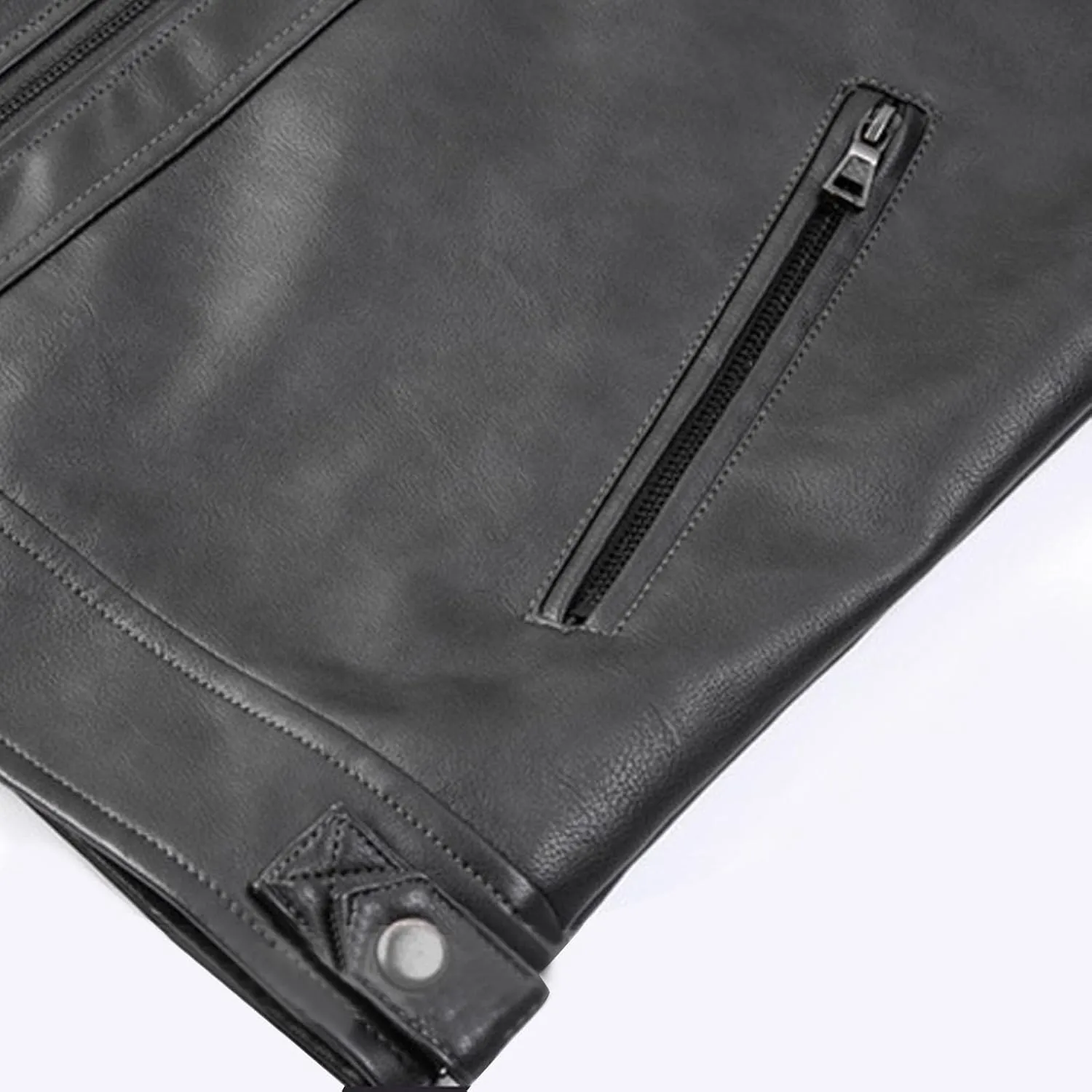 Xiaojmake Mens Stand Collar Leather Jacket Retro Cafe Racer Style Motorcycle Jacket Outerwear Quilted Coat with Zipper Pocket