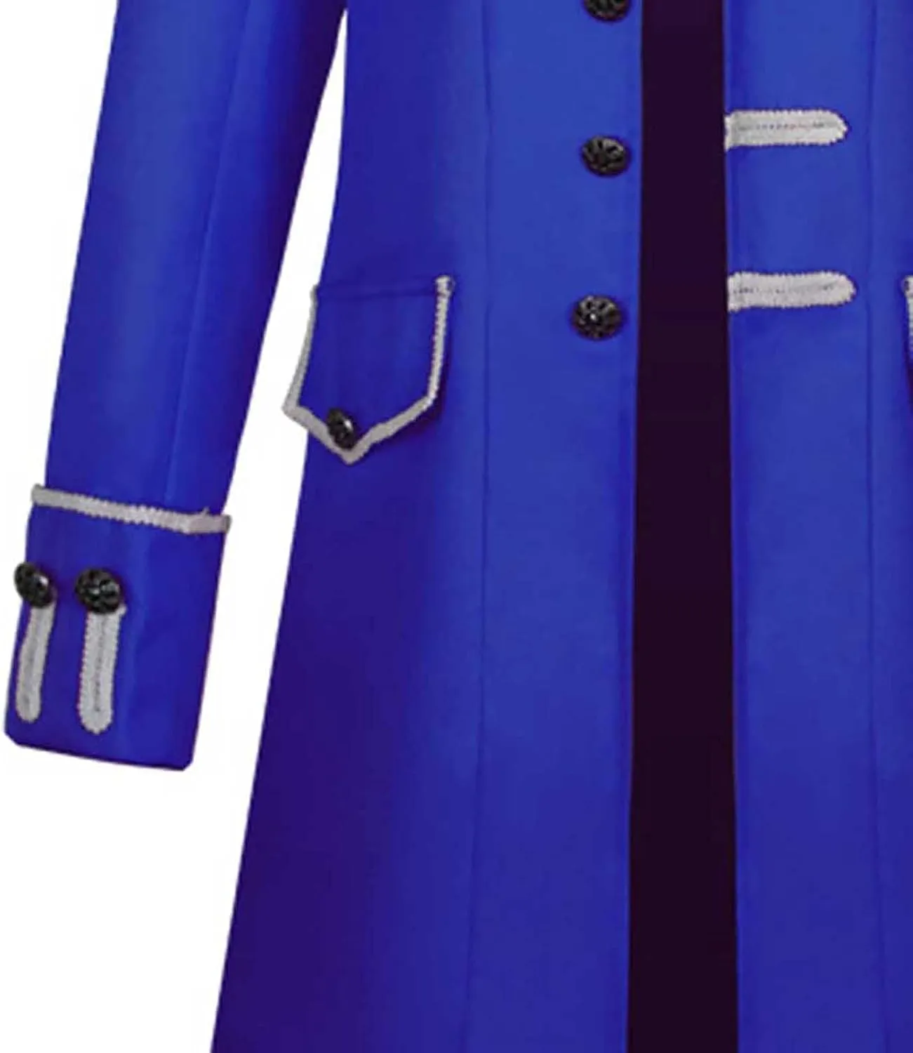XIAXOGOOL Men Winter Coats Big and Tall Steampunk Trench Coat Halloween Costume Stand Collar Gothic Victorian Coat Uniform