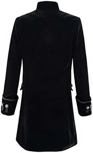XIAXOGOOL Men Winter Coats Big and Tall Steampunk Trench Coat Halloween Costume Stand Collar Gothic Victorian Coat Uniform