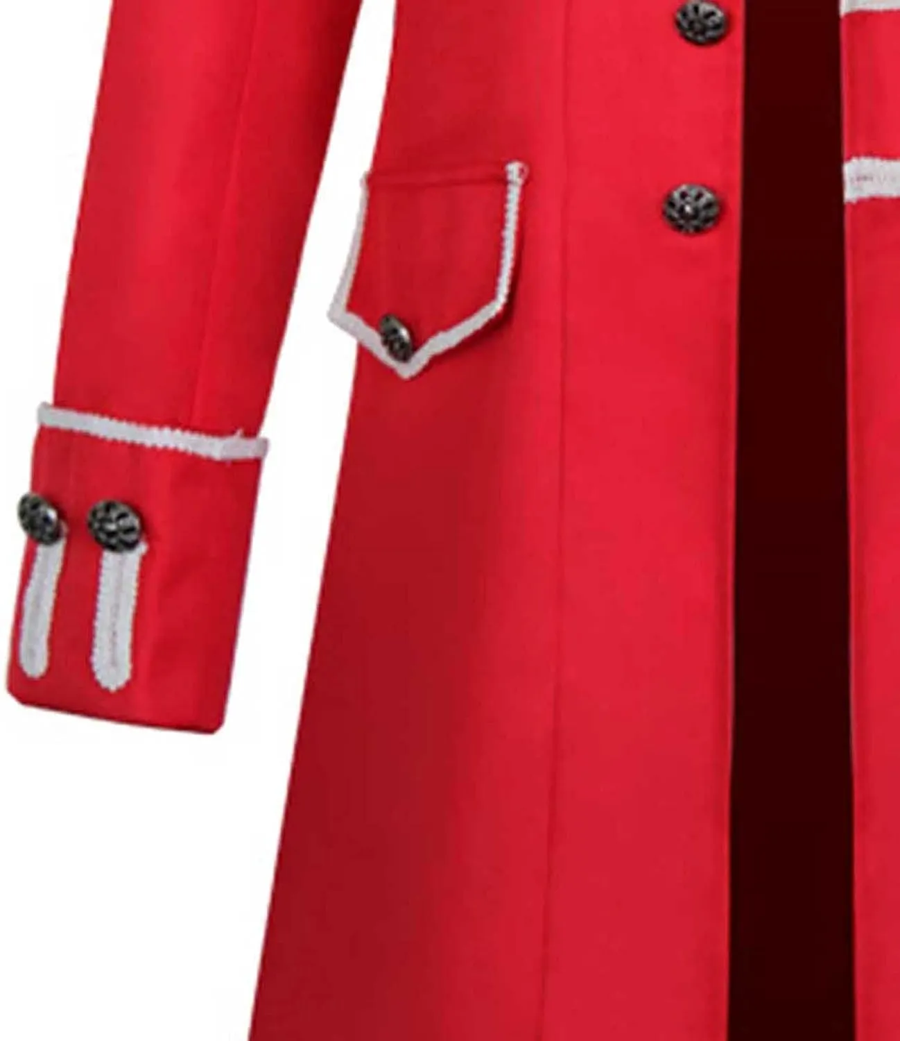 XIAXOGOOL Men Winter Coats Big and Tall Steampunk Trench Coat Halloween Costume Stand Collar Gothic Victorian Coat Uniform