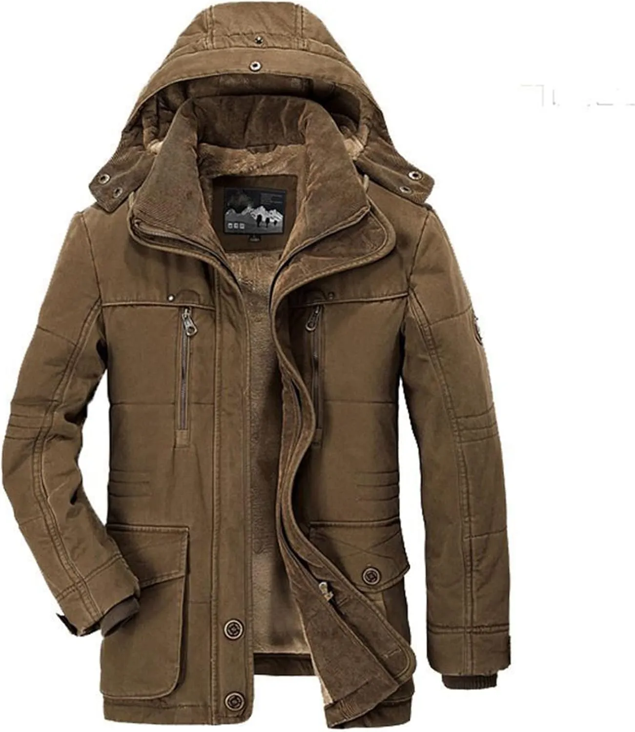 Ymosrh Men's Hiking Coat Winter Water Resistant Ski Snow Jacket Warm Fleece Raincoats with Pockets Work Coats, XXL-6XL