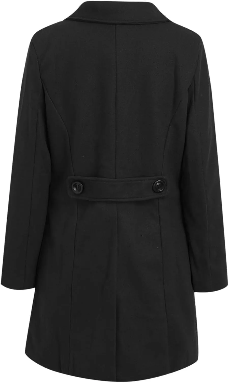 YRAETENM Long Wool Coats for Women Winter Notched Lapel Double Breasted Trench Coats Casual Chunky Warm Pea Coat Outwear