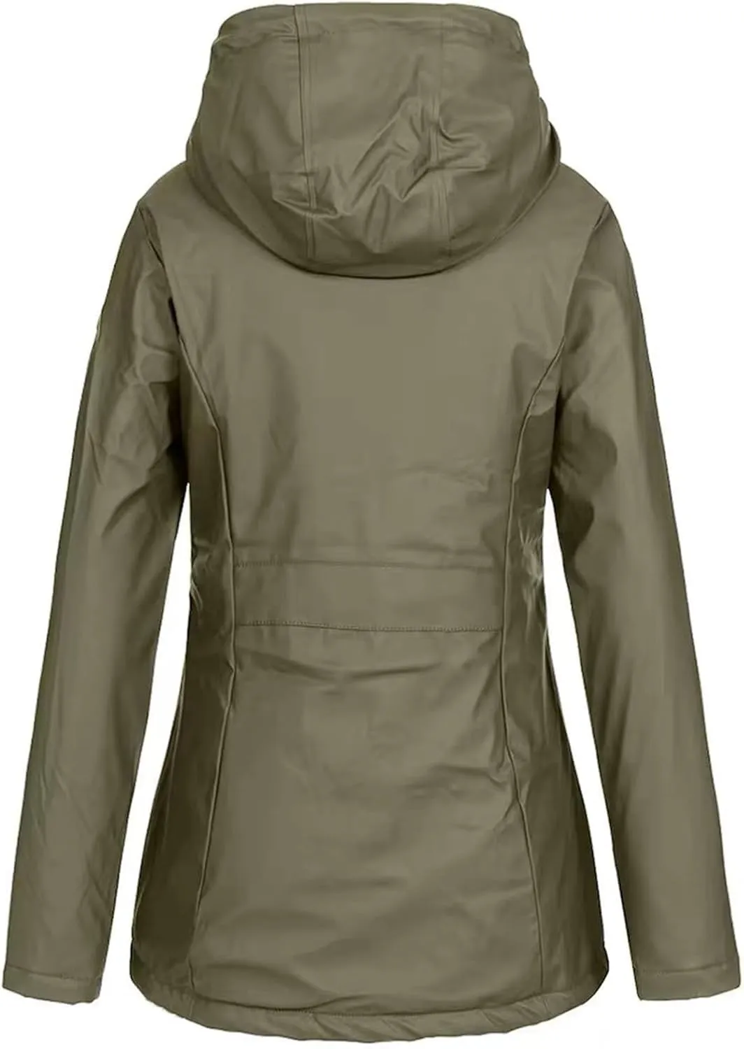 YRAETENM Windbreaker Jacket Women Lightweight Waterproof Fleece Lined Rain Coats Plus Size Warm Outdoor Hooded Trench Coats