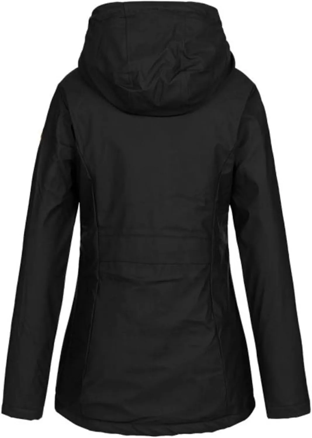 YRAETENM Windbreaker Jacket Women Lightweight Waterproof Fleece Lined Rain Coats Plus Size Warm Outdoor Hooded Trench Coats