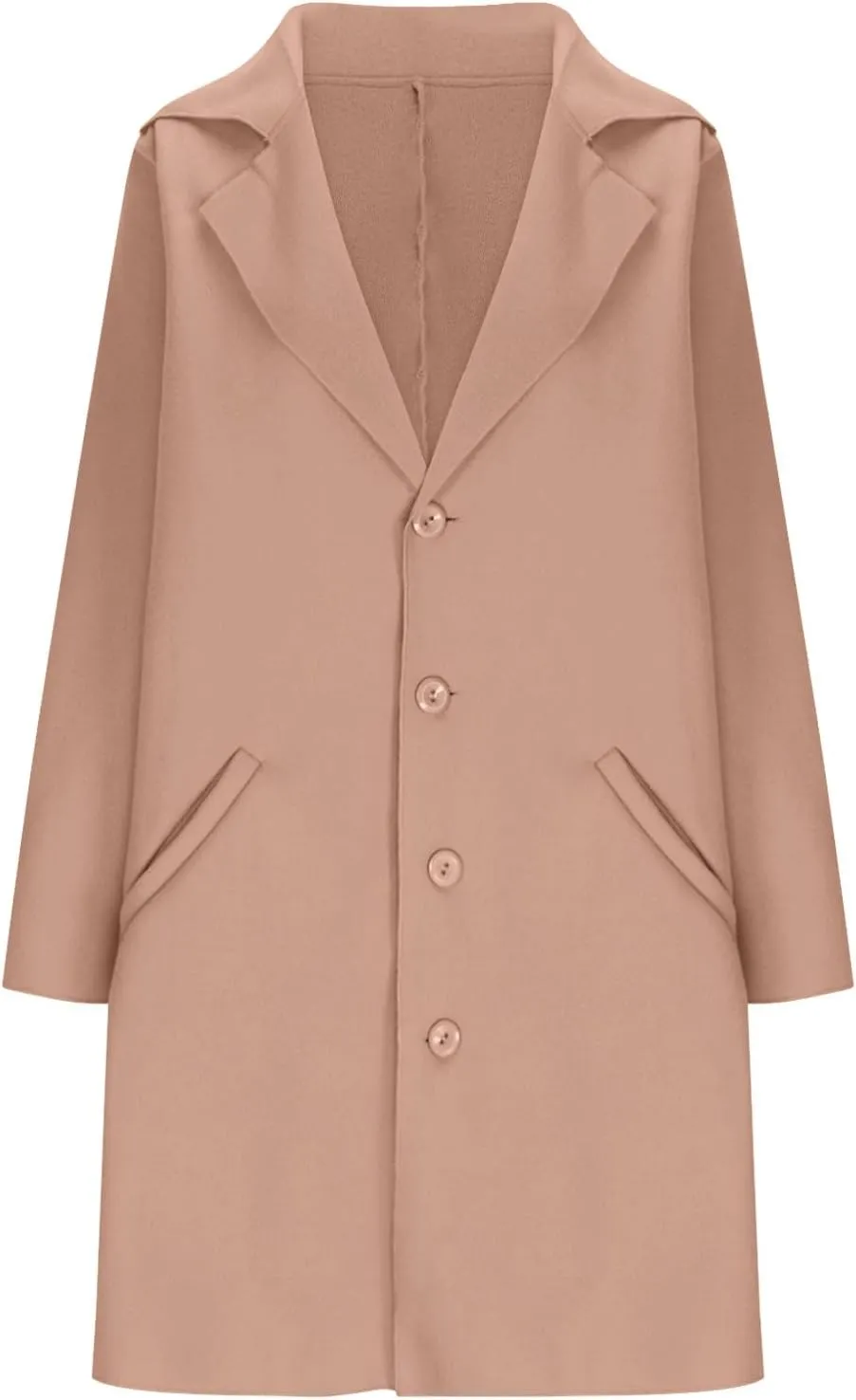 YRAETENM Womens Long Cardigan Sweaters Oversized Lapel Collar Wool Blend Jackets Casual Lightweight Mid Length Trench Coats