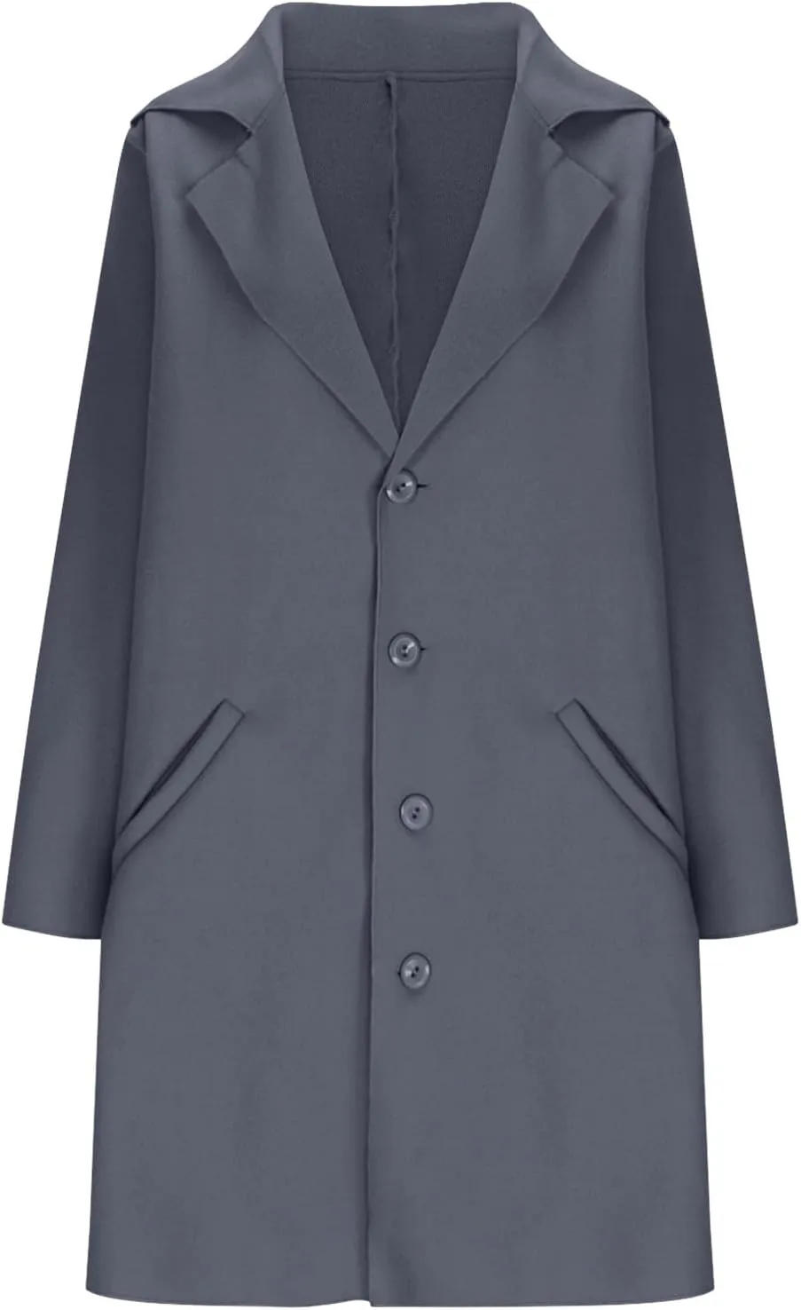 YRAETENM Womens Long Cardigan Sweaters Oversized Lapel Collar Wool Blend Jackets Casual Lightweight Mid Length Trench Coats