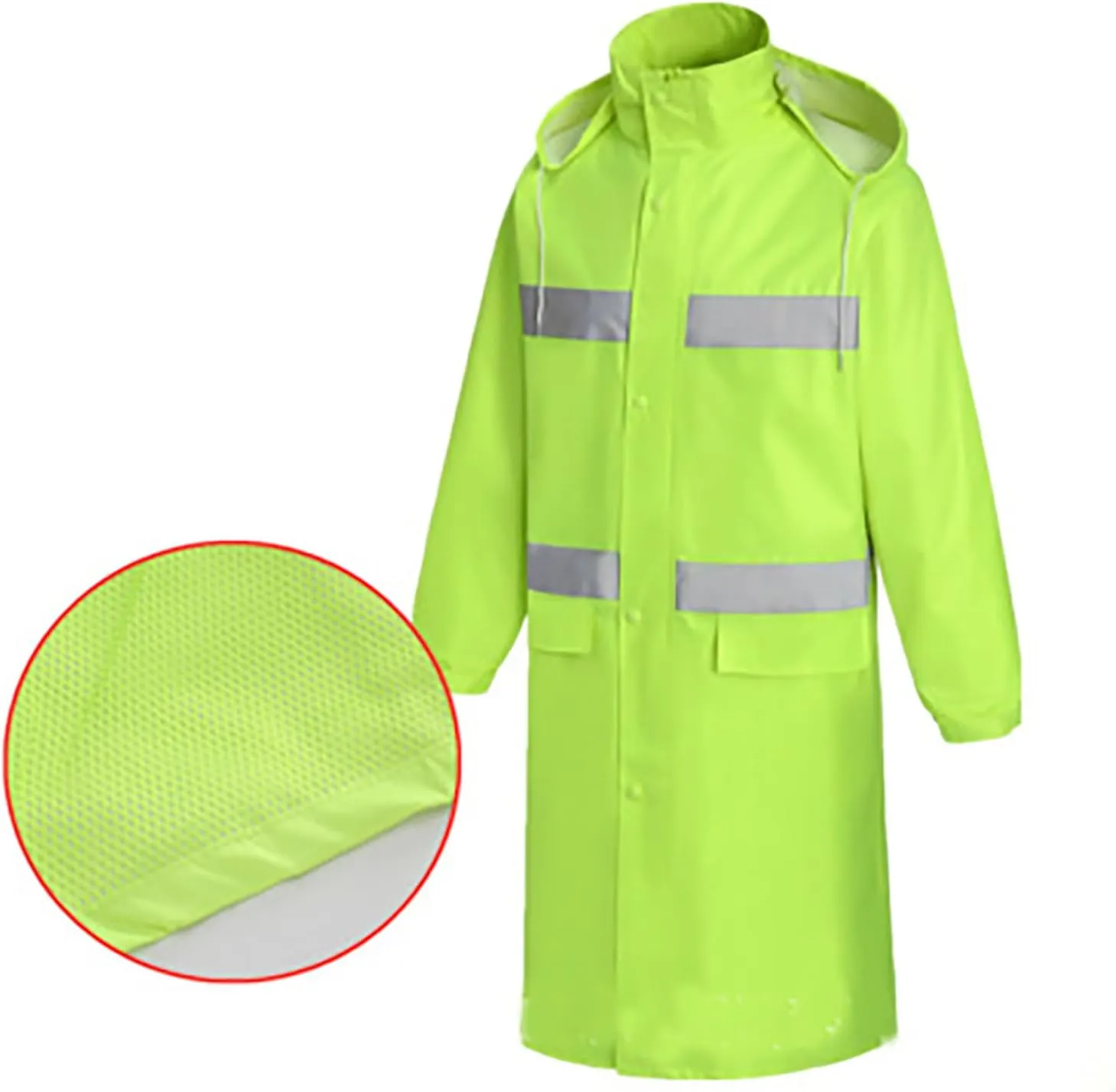 YRAETENM Womens rain jacket Long Hooded Waterproof Windproof Trench Coats Lightweight Unisex Reflective Hiking Duty Raincoats