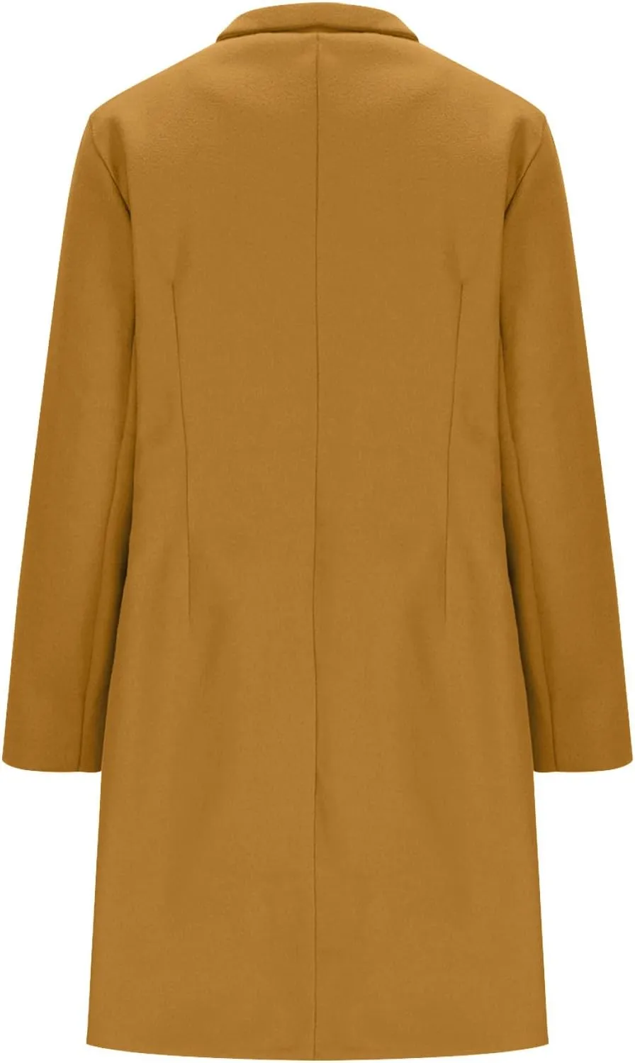 YRAETENM Womens Wool Coat Fall Winter Double Breasted Trench Coat Casual Woolen Blazer Jackets Business Mid Length Pea Coats