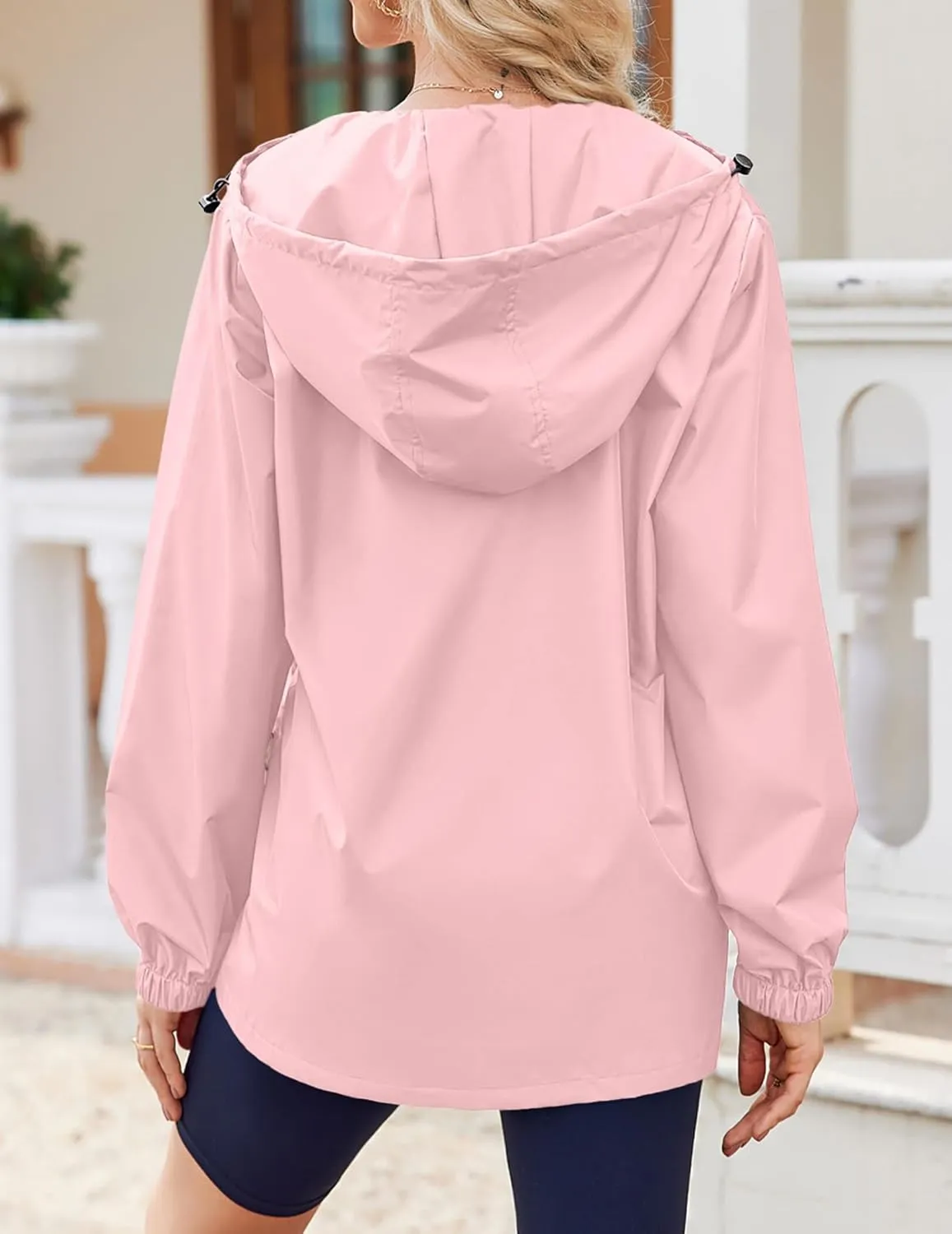 Zeagoo Women's Waterproof Rain Jacket With Hood - Lightweight Windbreaker Raincoat With Pockets for Outdoor