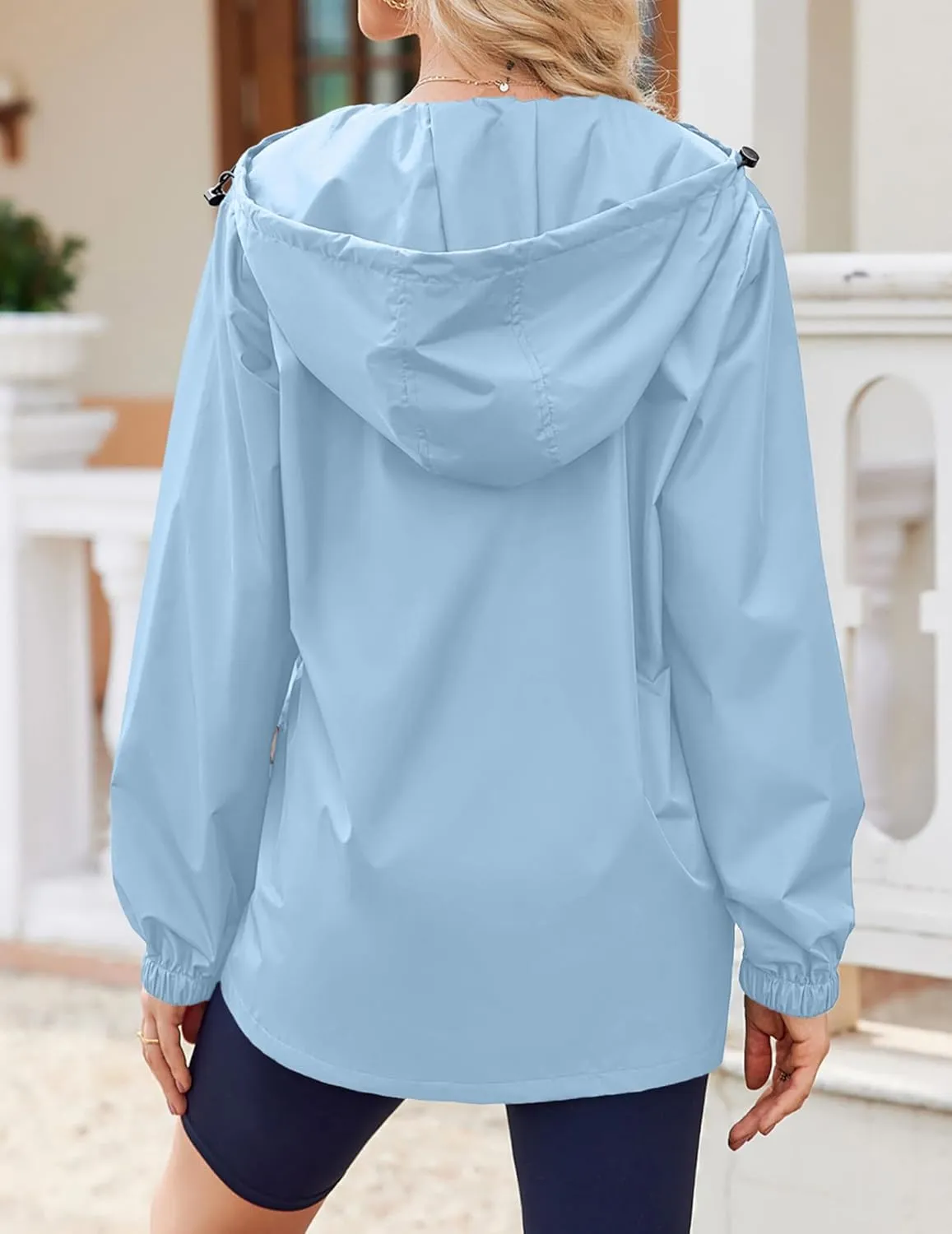 Zeagoo Women's Waterproof Rain Jacket With Hood - Lightweight Windbreaker Raincoat With Pockets for Outdoor