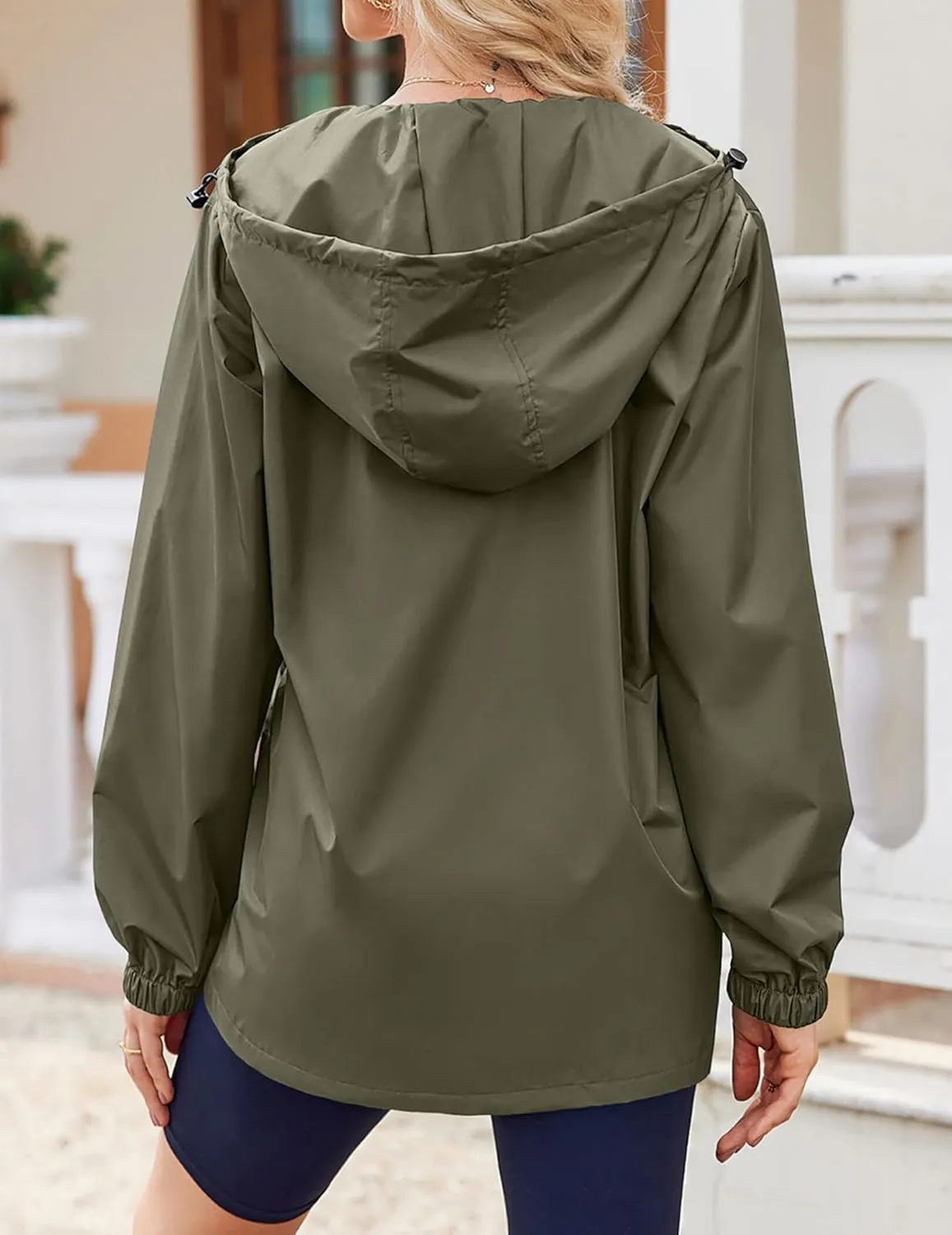 Zeagoo Women's Waterproof Rain Jacket With Hood - Lightweight Windbreaker Raincoat With Pockets for Outdoor