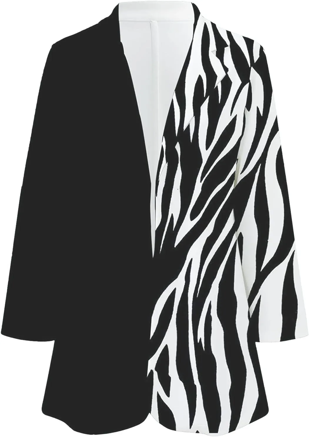 ZEFOTIM Womens Business Professional Outfits Lightweight Trendy Oversized Floral/Striped Blazer Long Office Fall Jacket