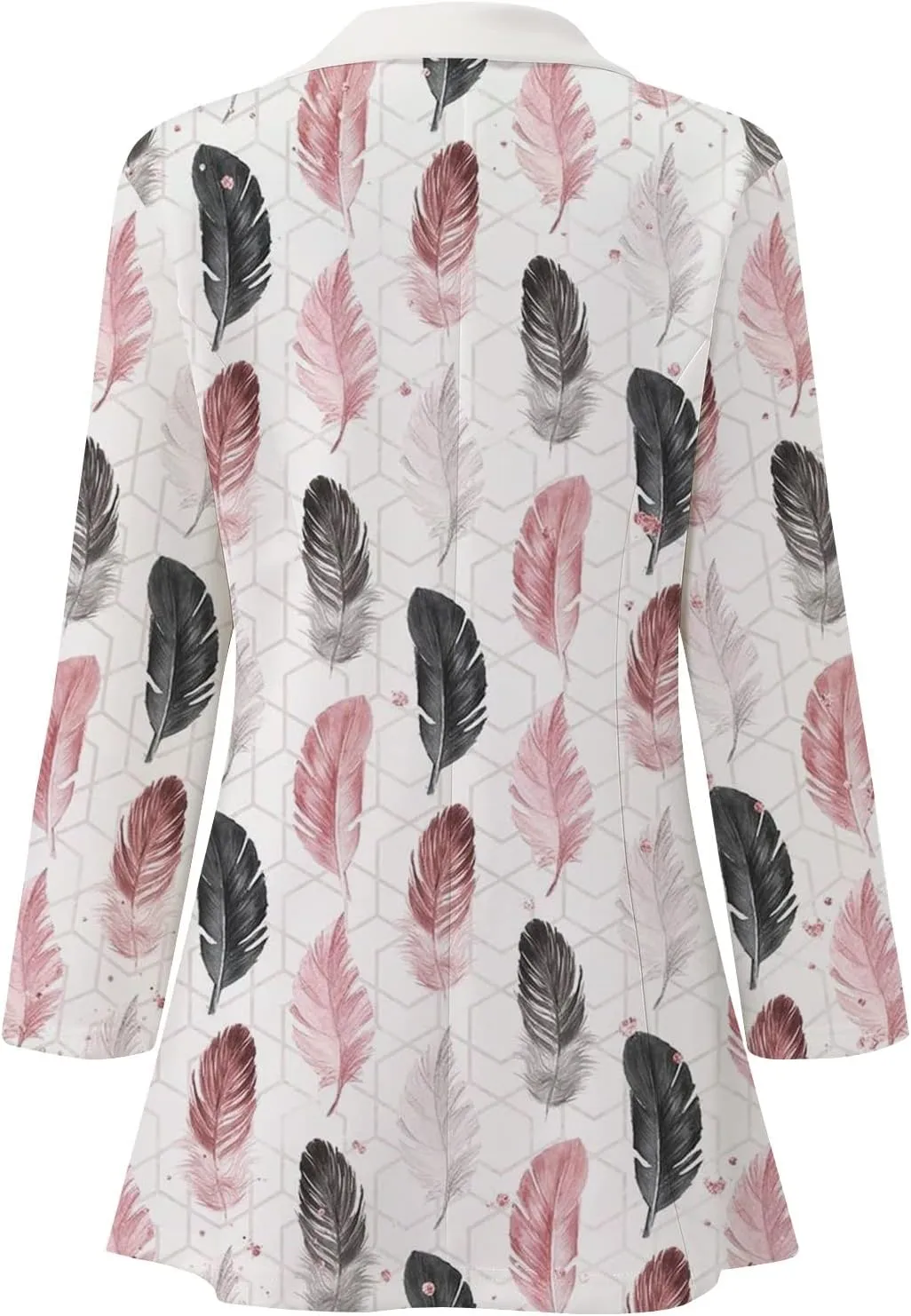 ZEFOTIM Womens Business Professional Outfits Lightweight Trendy Oversized Floral/Striped Blazer Long Office Fall Jacket