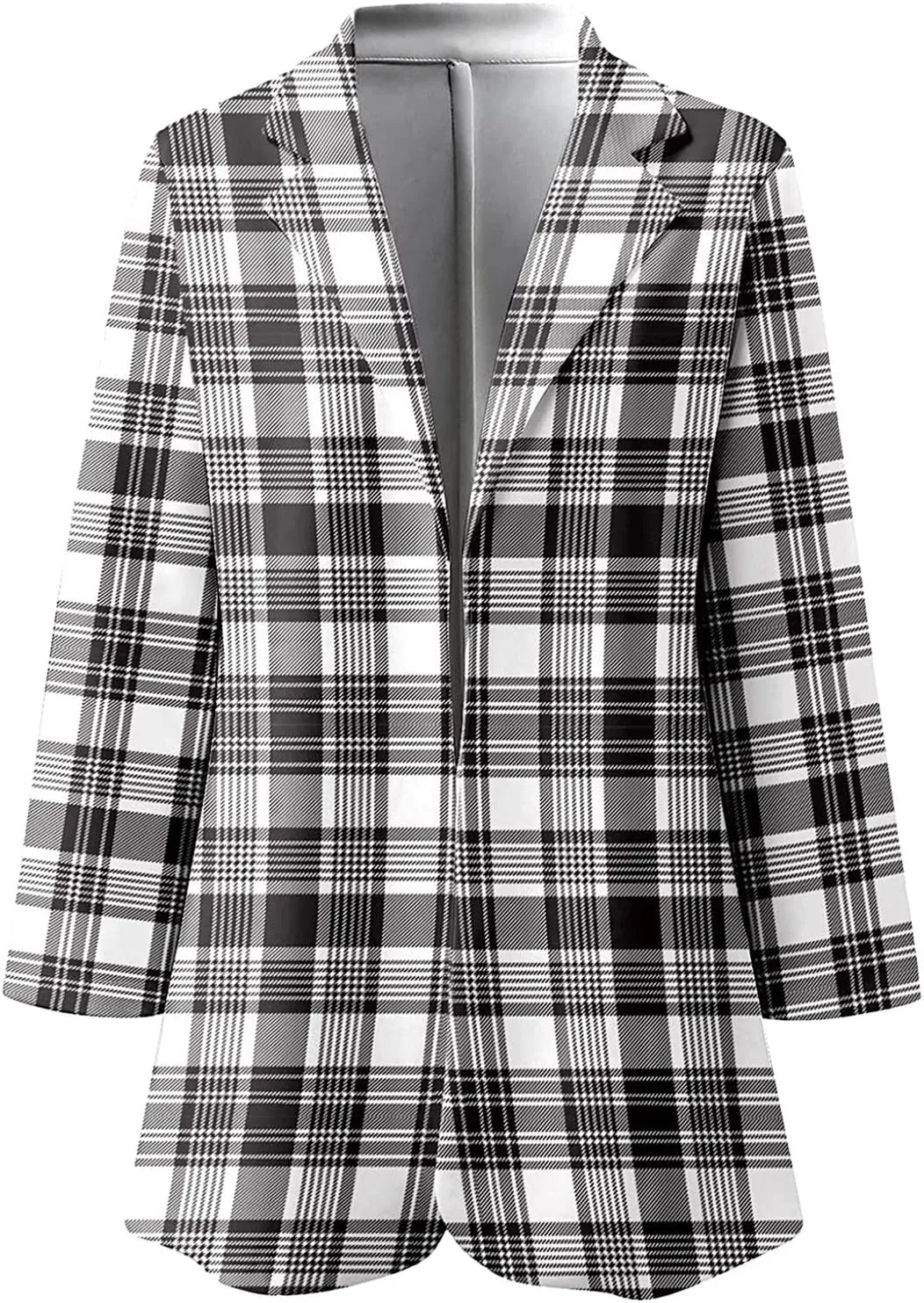 ZEFOTIM Womens Business Professional Outfits Lightweight Trendy Oversized Floral/Striped Blazer Long Office Fall Jacket