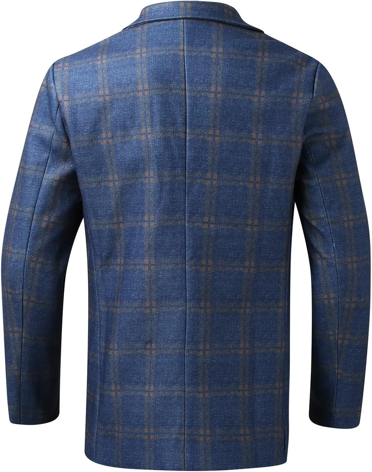 Zeiyignr Mens Plaid Blazer Sports Coat Casual Slim Fit Notched Lapel Checkered Suit Jacket for Men Wedding Party Banquet Prom