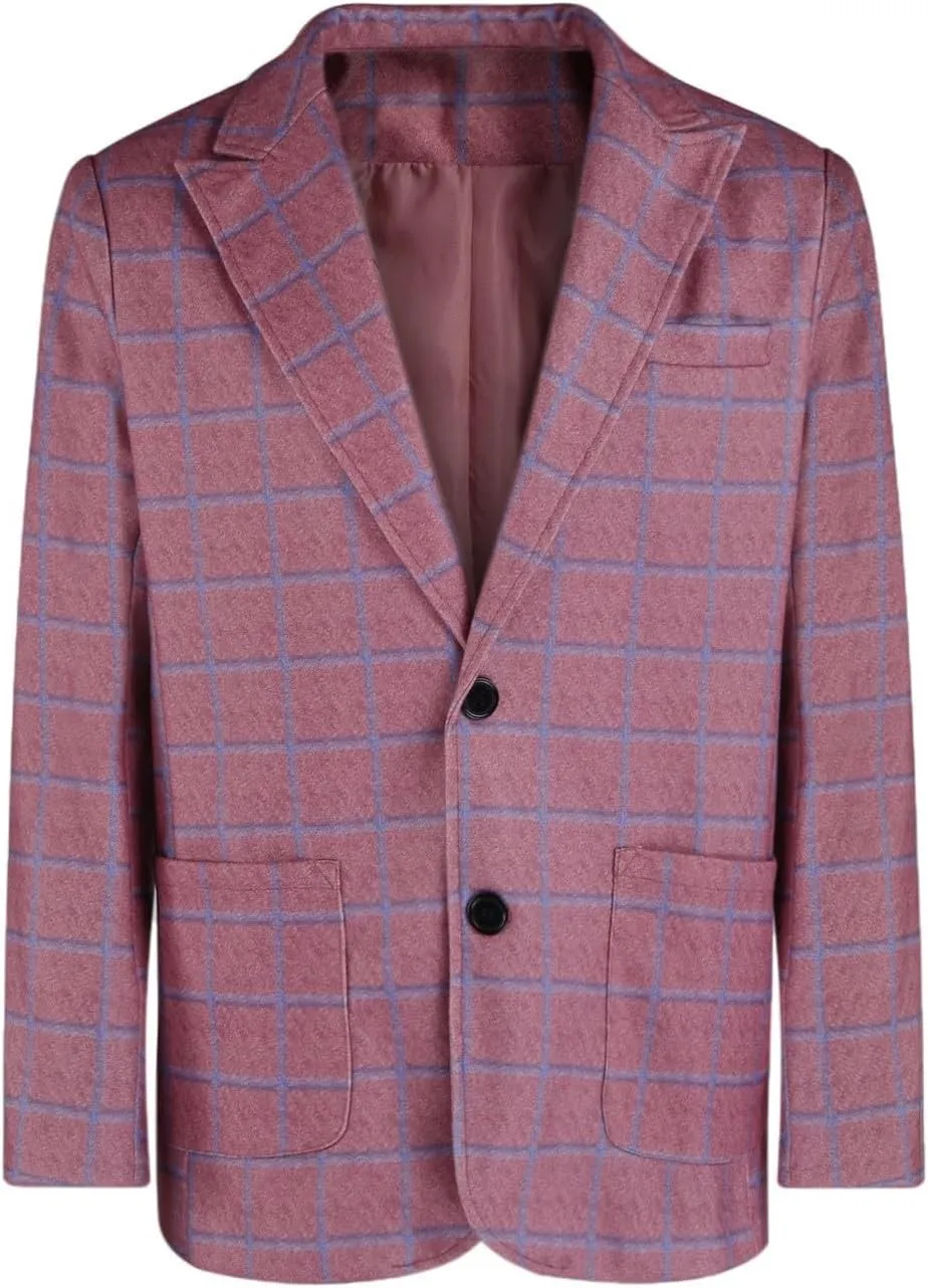 Zeiyignr Mens Plaid Blazer Sports Coat Casual Slim Fit Notched Lapel Checkered Suit Jacket for Men Wedding Party Banquet Prom