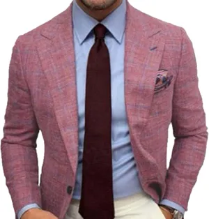 Zeiyignr Mens Plaid Blazer Sports Coat Casual Slim Fit Notched Lapel Checkered Suit Jacket for Men Wedding Party Banquet Prom