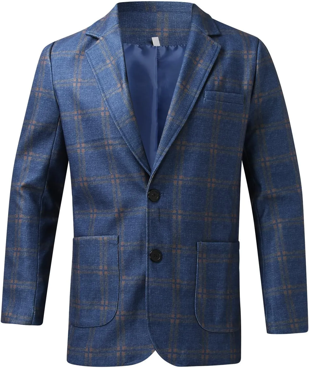 Zeiyignr Mens Plaid Blazer Sports Coat Casual Slim Fit Notched Lapel Checkered Suit Jacket for Men Wedding Party Banquet Prom